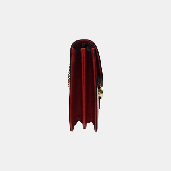 Interlocking G Large Calfskin Red