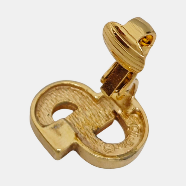 Petit CD Metal Gold Clip On Earrings