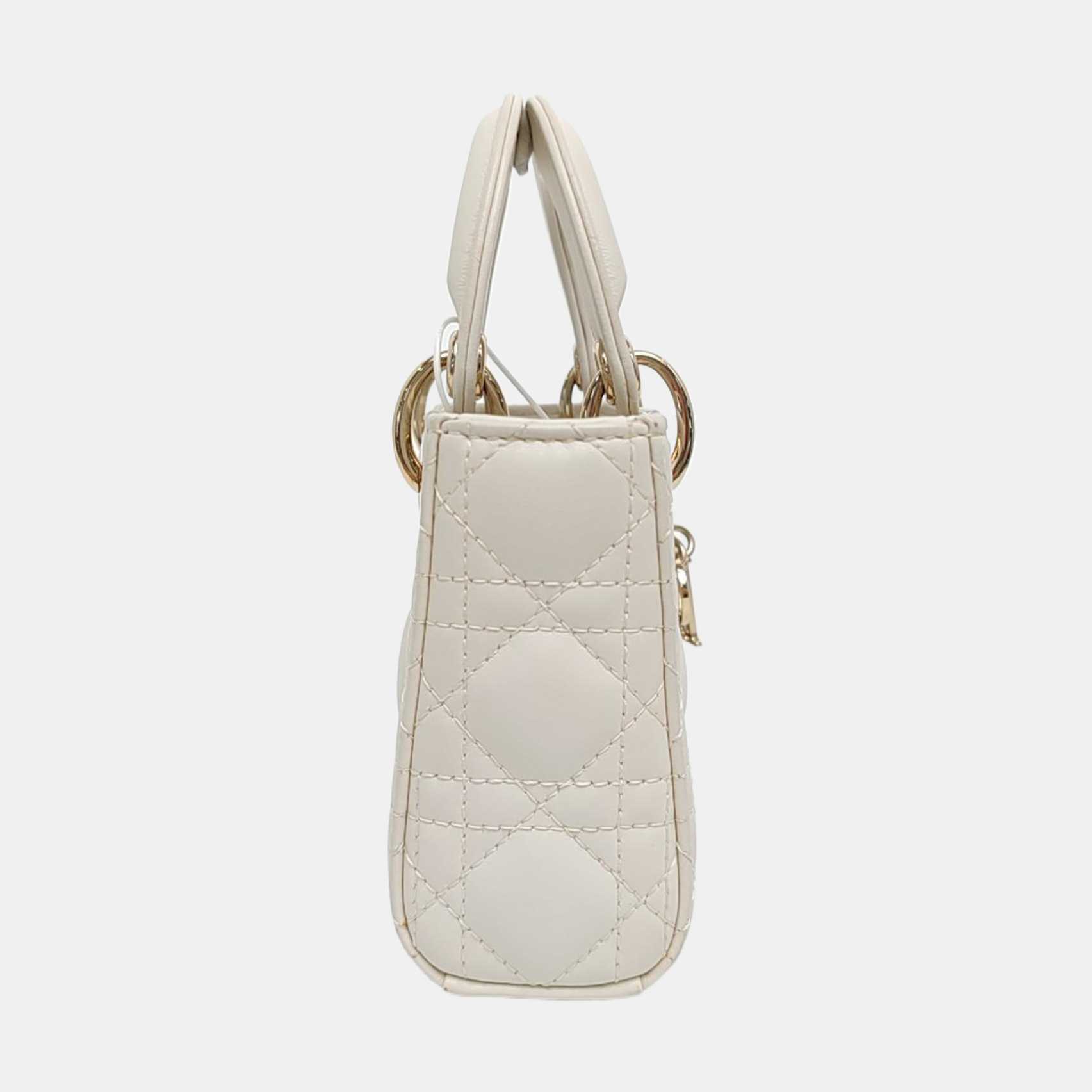 Lady Dior Super Mini Piel de cordero Blanca