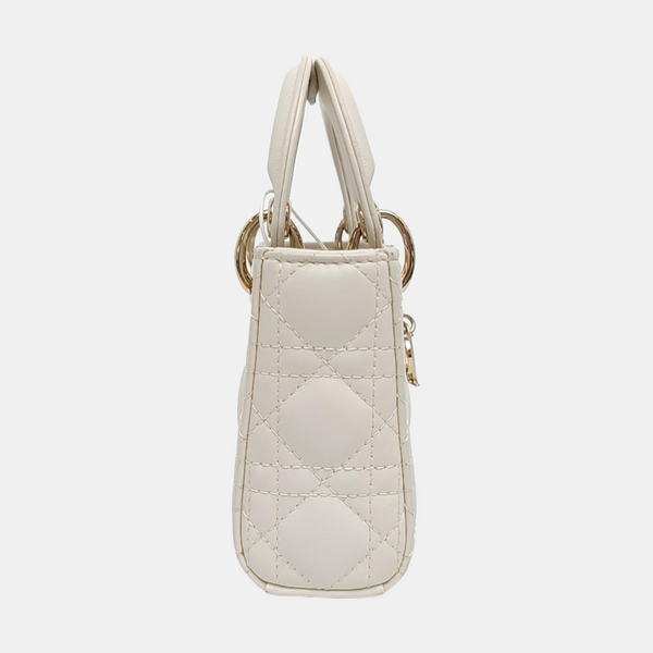 Lady Dior Super Mini Piel de cordero Blanca