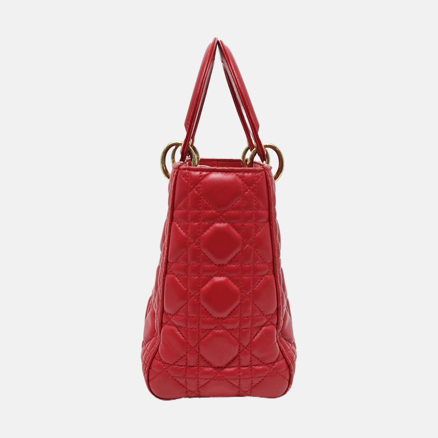 Lady Dior Medium Cannage Lambskin Red