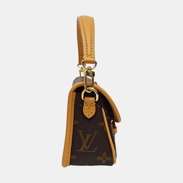 DIANE Nano Monogram Coated Canvas Brown