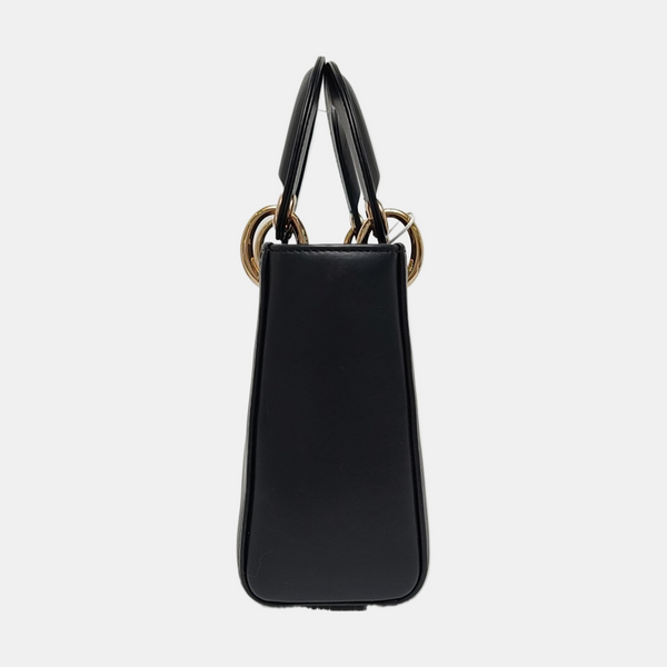 Authenticated pre-owned  Lady Dior Mini Lambskin Black - Tote Bag at Looply