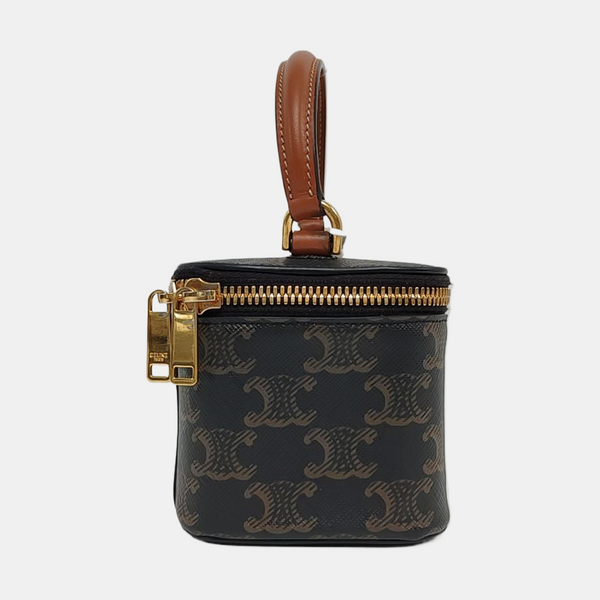 Coated Canvas Shoulder Bag Black
