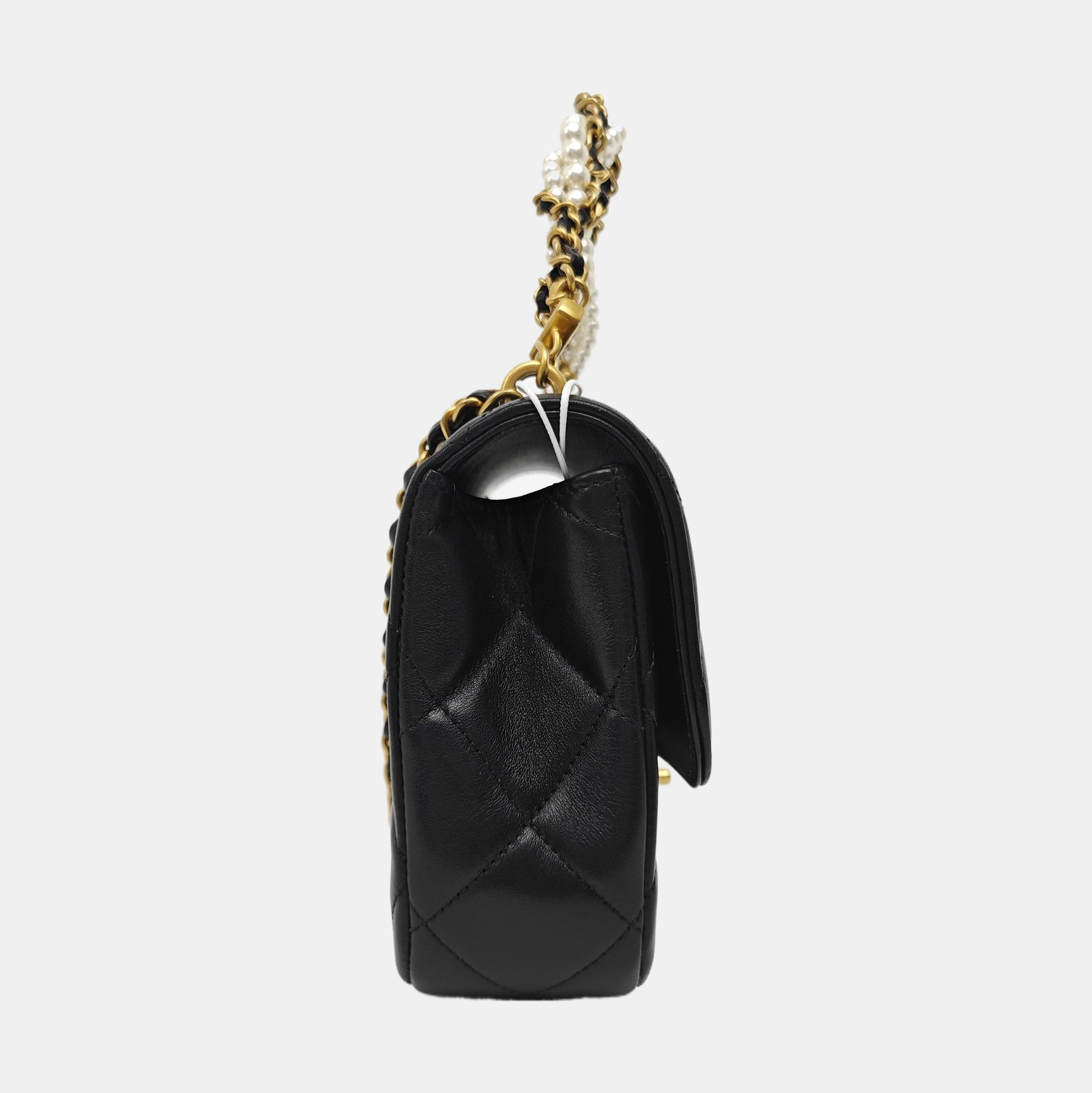 Quilted Lambskin Shoulder Bag Black
