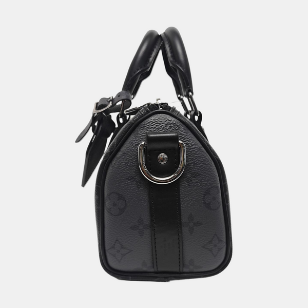 KEEPALL 25 Monogram Coated Canvas Black
