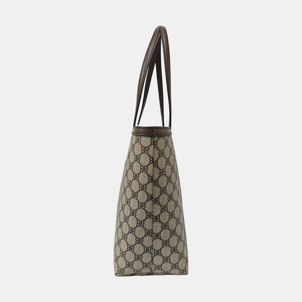 Coated Canvas Tote Bag Brown