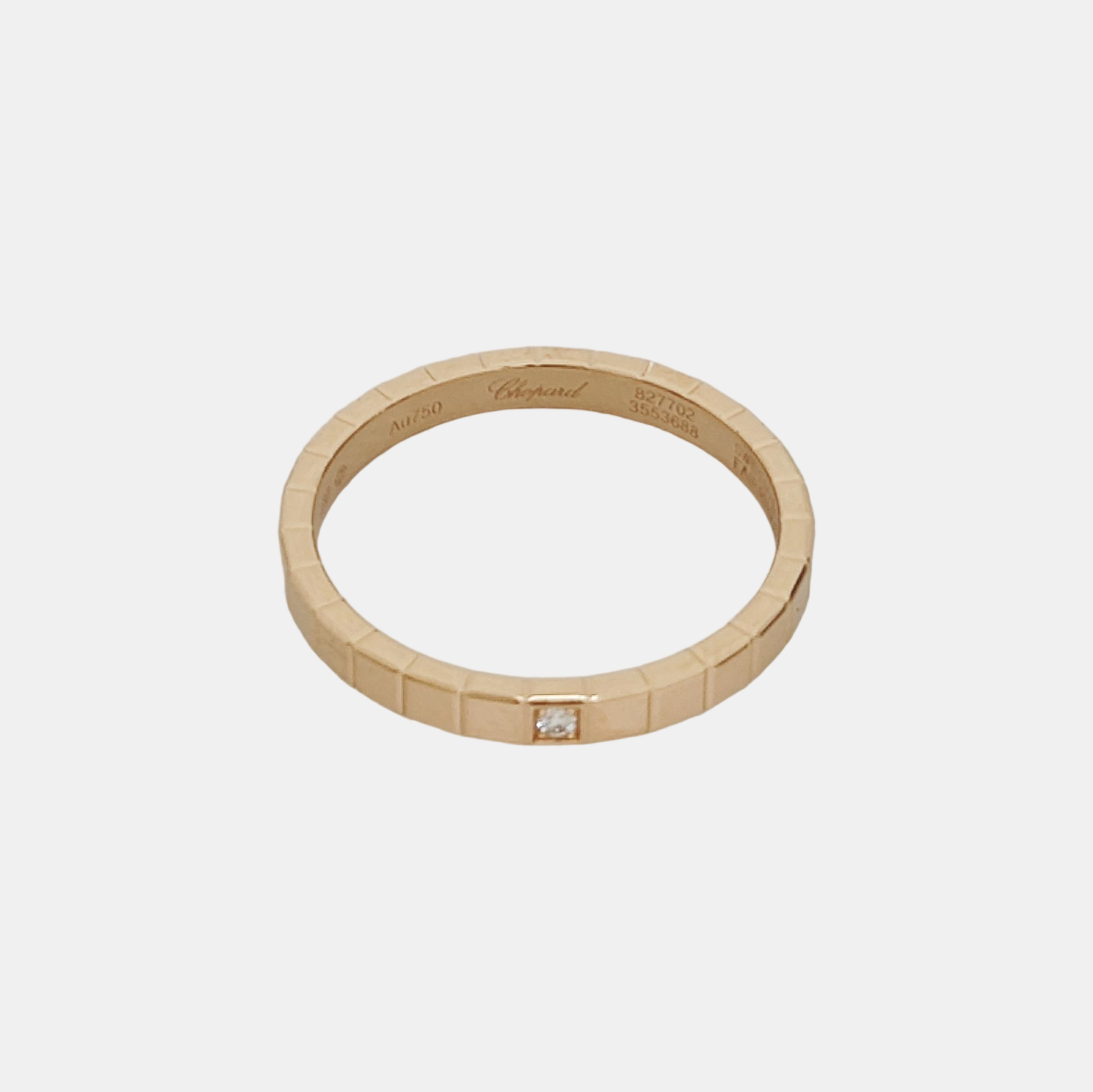 Ice Cube 18k Rose Gold Ring EU 53