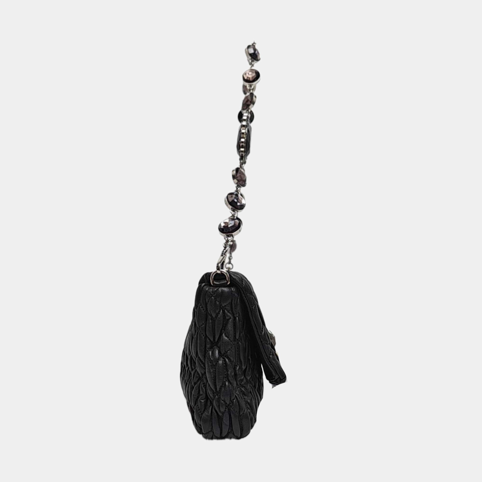 Quilted Lambskin Shoulder Bag Black
