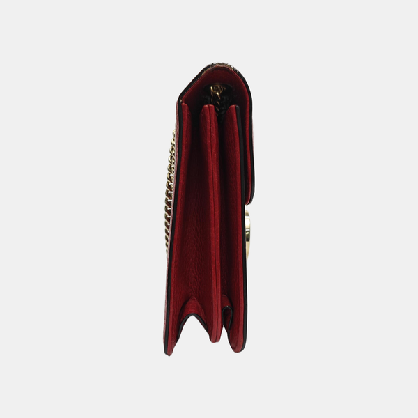 Interlocking G Small Calfskin Red