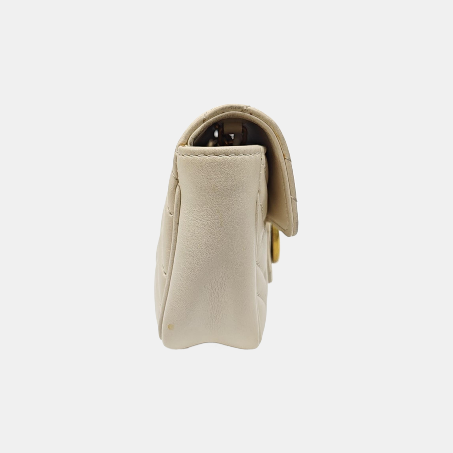 GG Marmont Mini Quilted Calfskin White