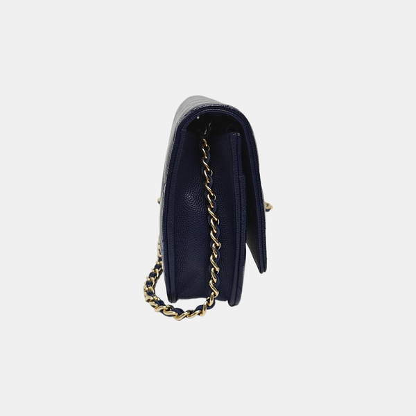 WOC Quilted Grained Calfskin Blue