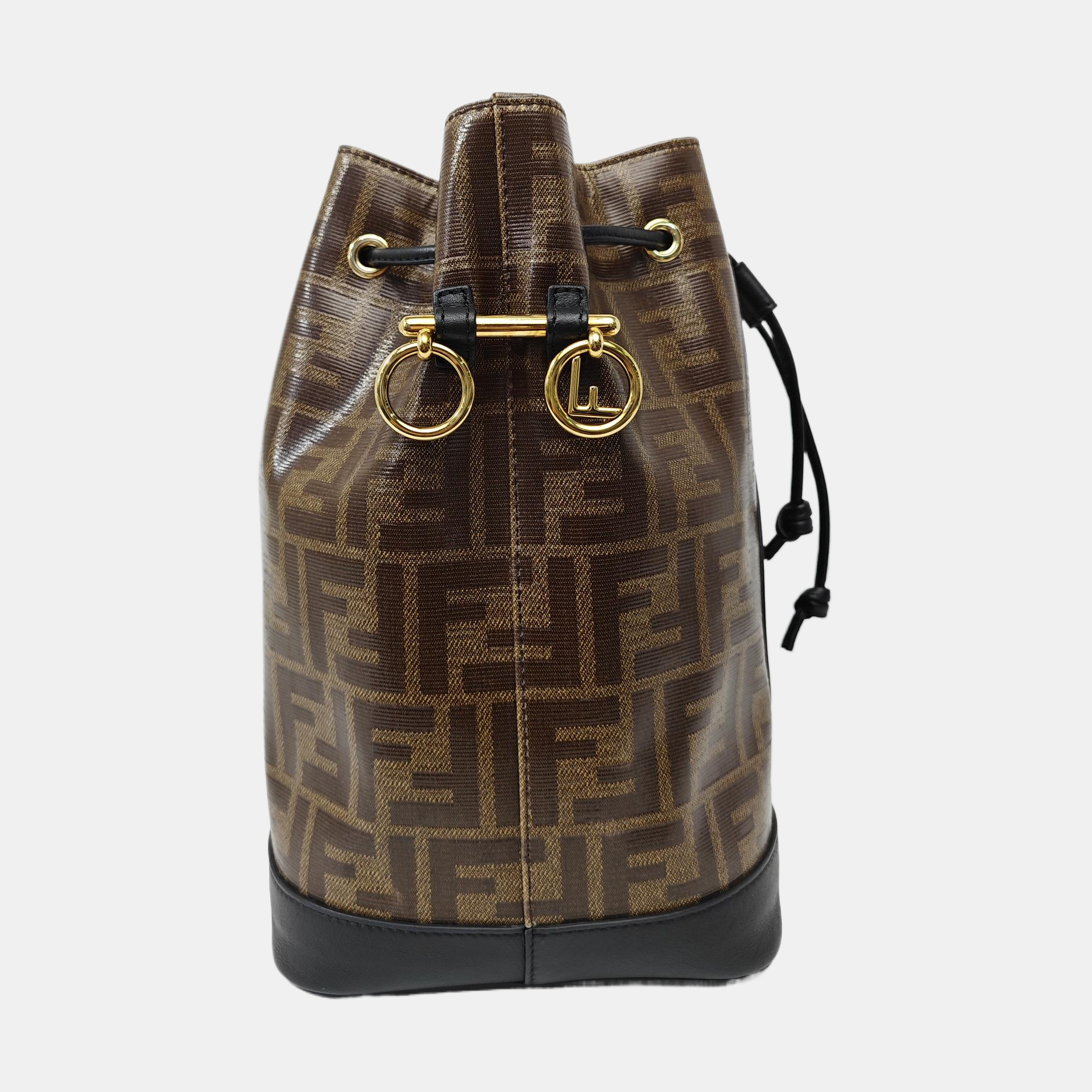 Mon Tresor Small Coated Canvas Brown