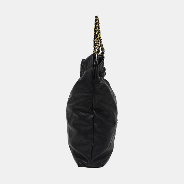 CHANEL 22 Medium Quilted Grained Calfskin Black