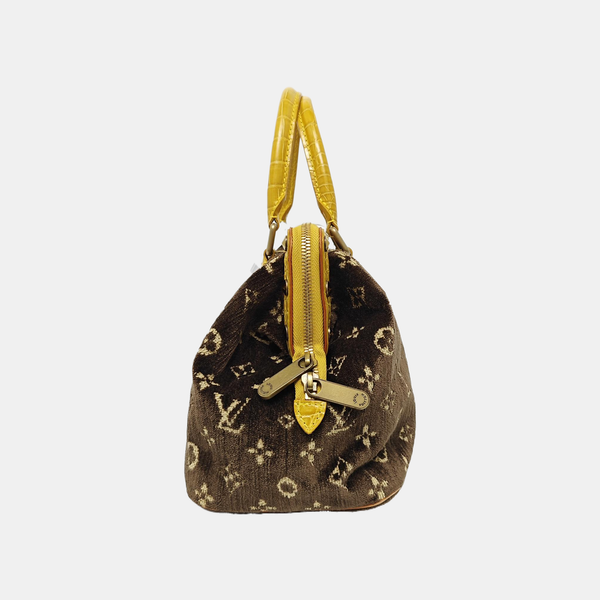 Monogram Crocodile Top Handle Bag GM Brown