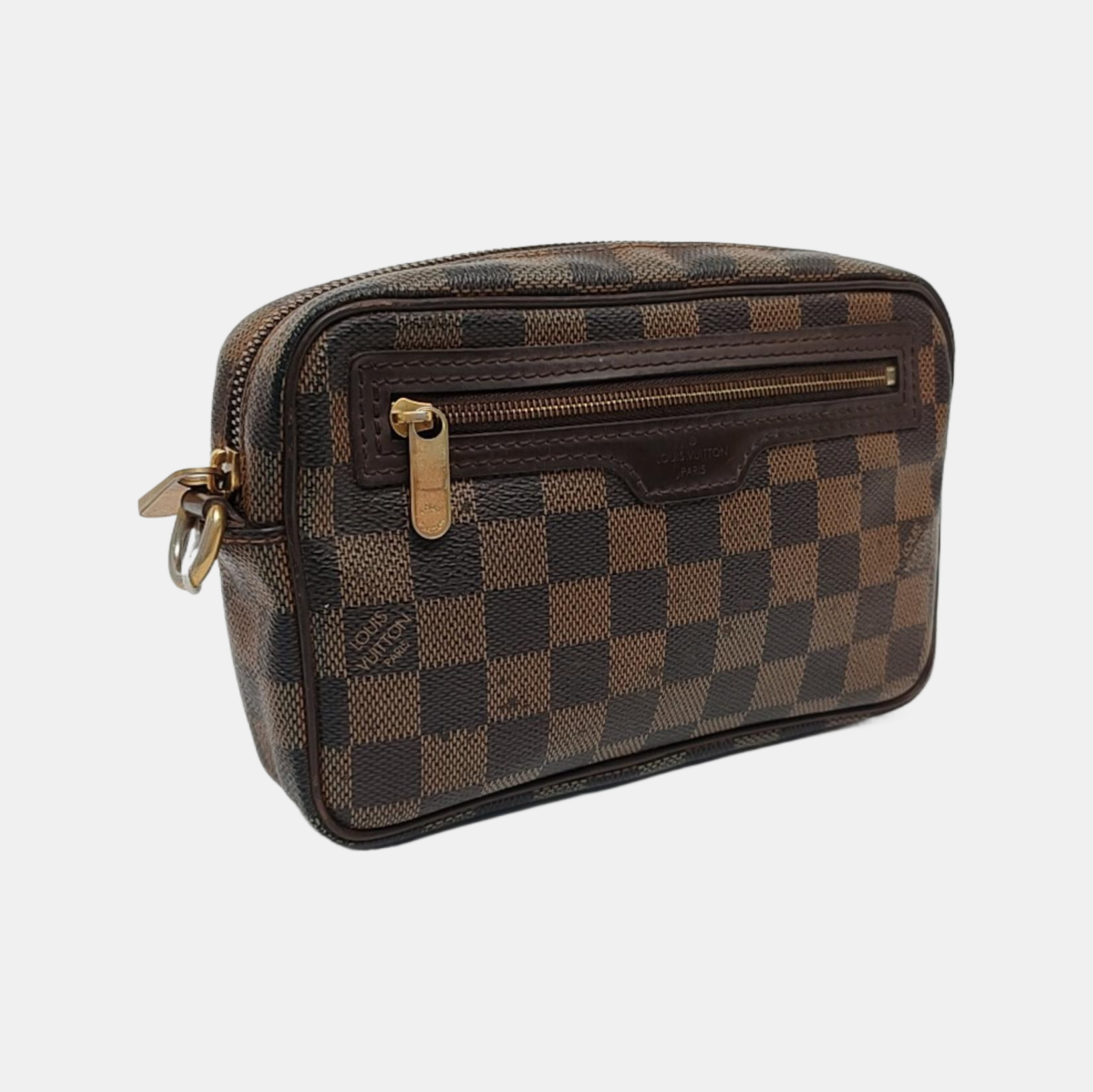 MACAO Damier Ebene Coated Canvas Brown