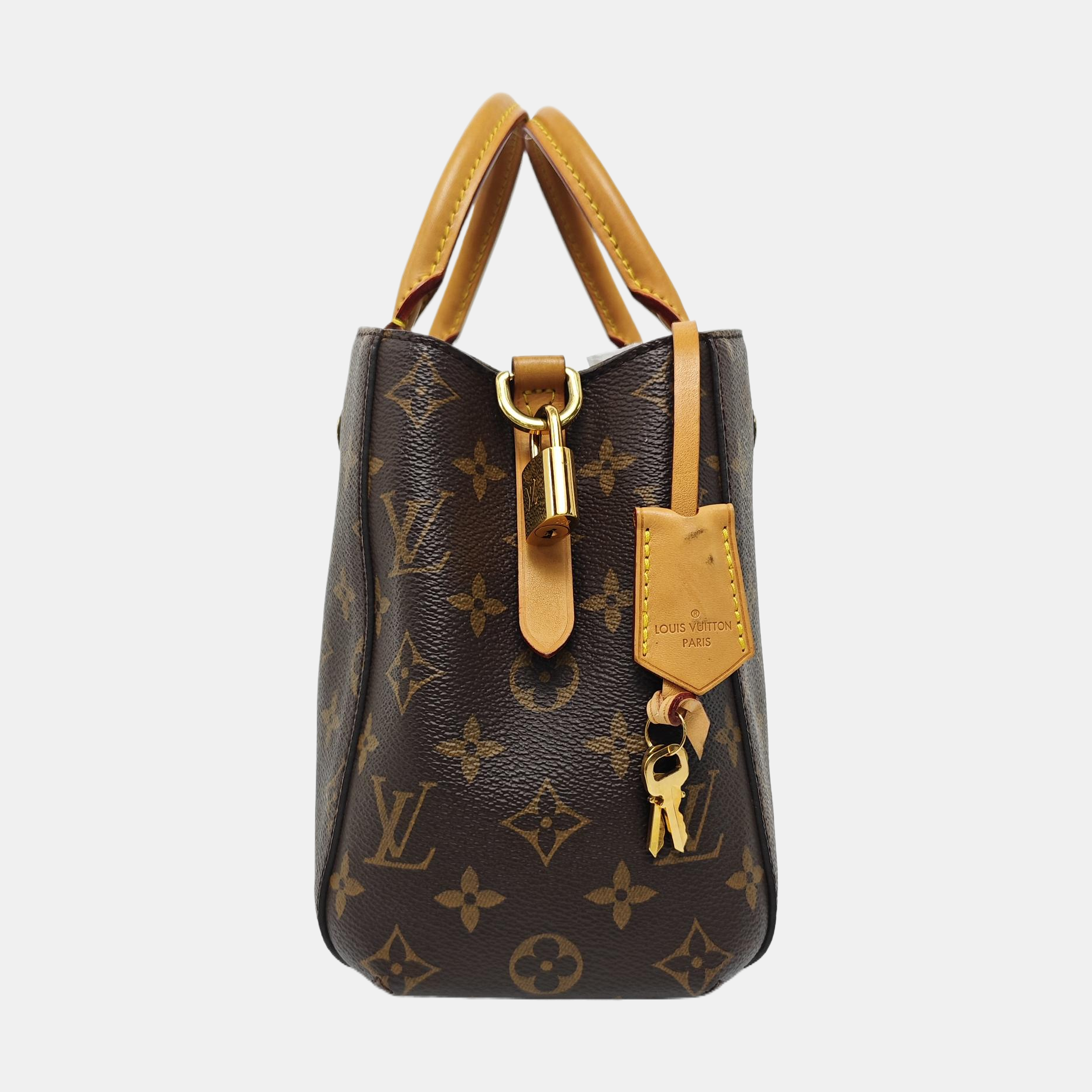 MONTAIGNE BB Monogram Coated Canvas Brown
