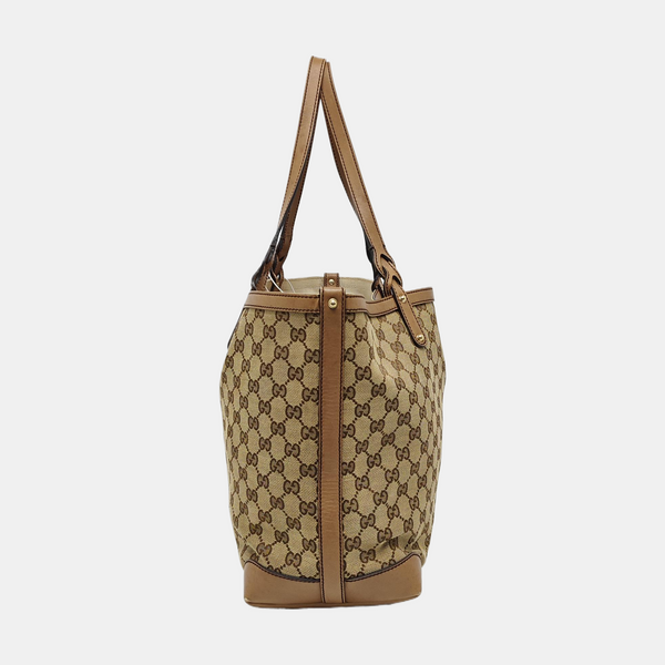 Monogram Canvas Tote Bag Brown