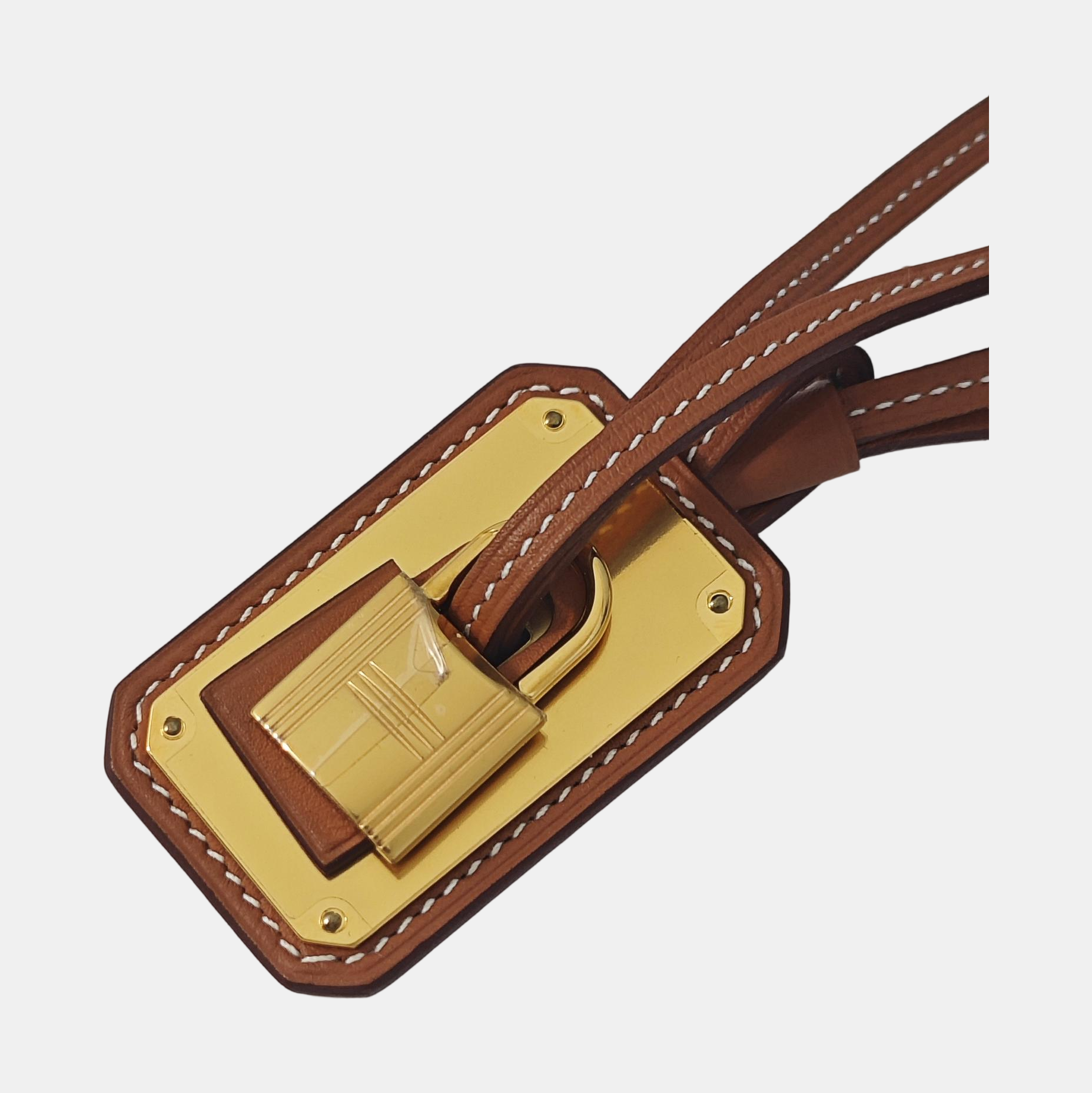 Leather Bag Charm Brown