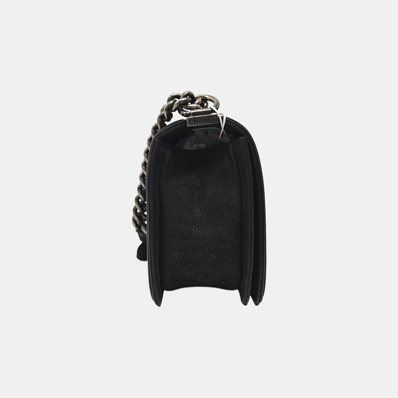 BOY CHANEL Medium Quilted Grained Calfskin Black