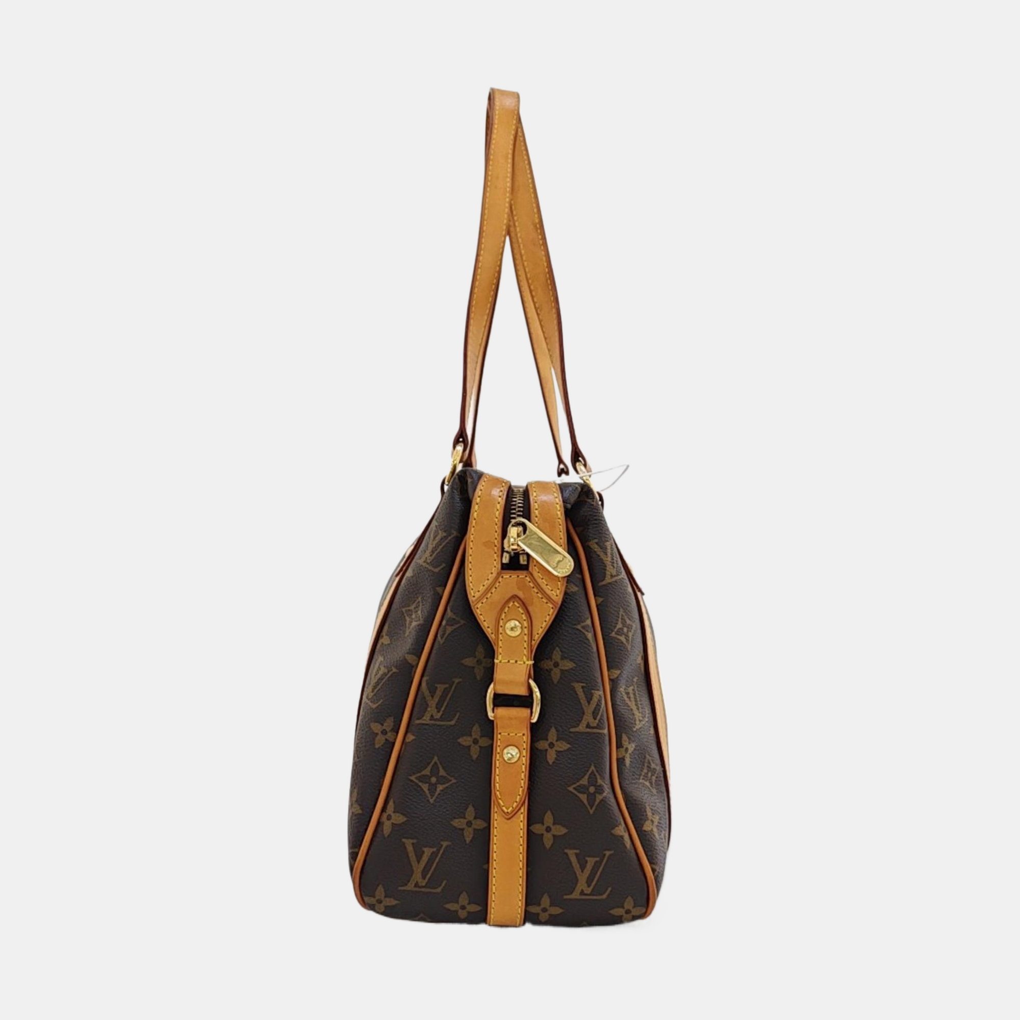 STRESA Monogram Coated Canvas Brown
