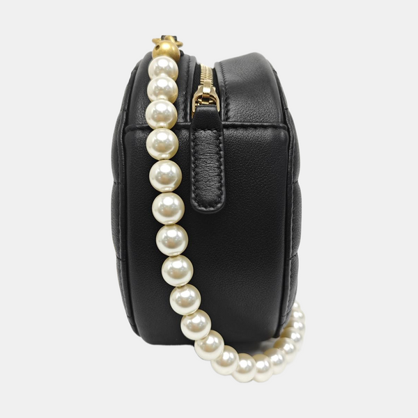 ROUND Mini Quilted Calfskin Black