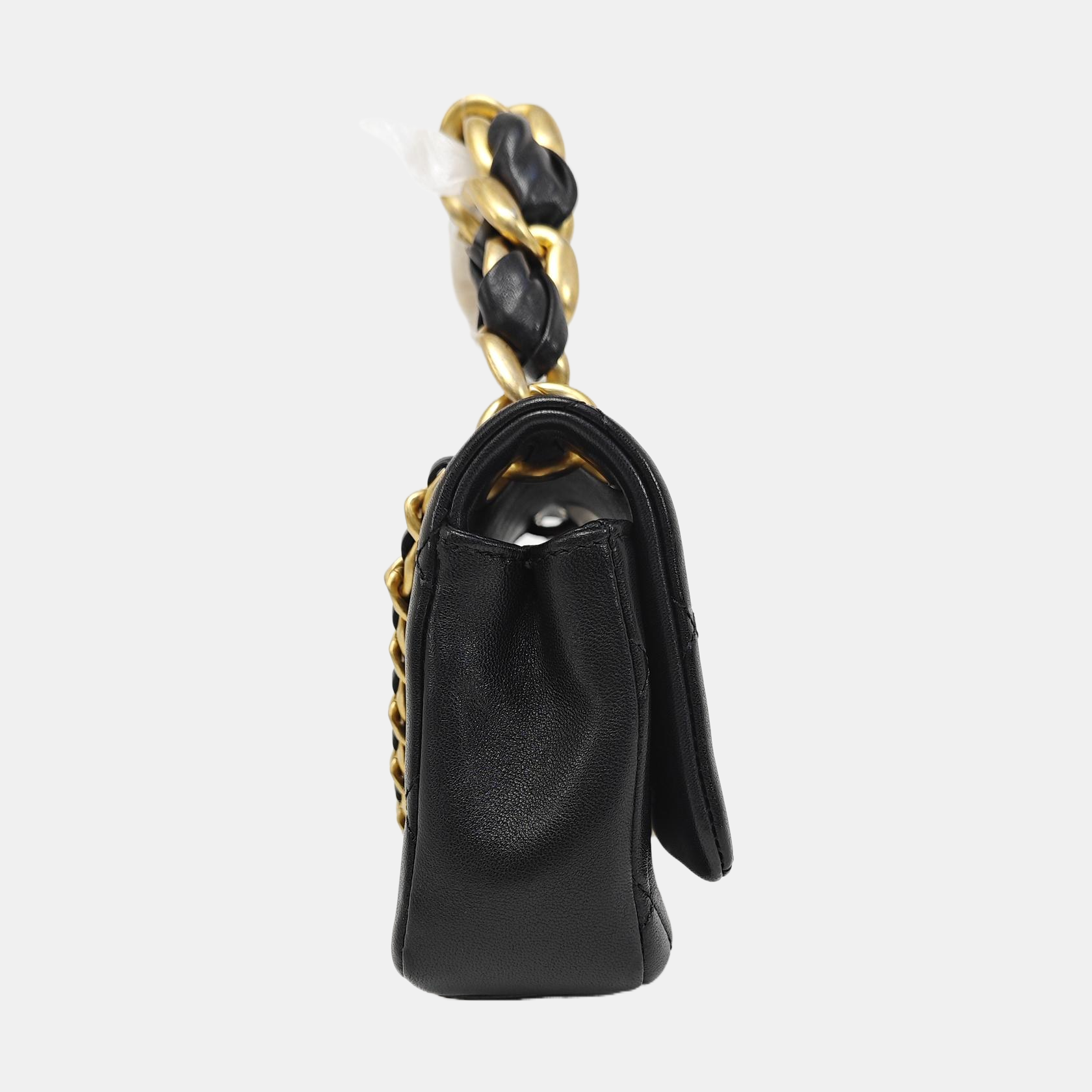 TWO TONE CHAIN HANDLE Quilted Calfskin Black