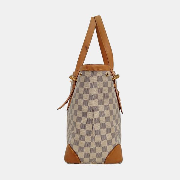 HAMPSTEAD MM Damier Azur Coated Canvas White