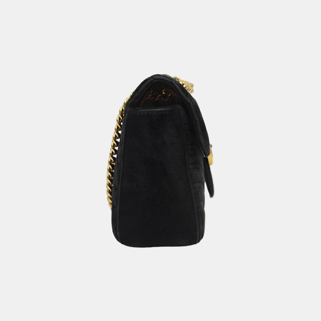GG Marmont Medium Quilted Velvet Black