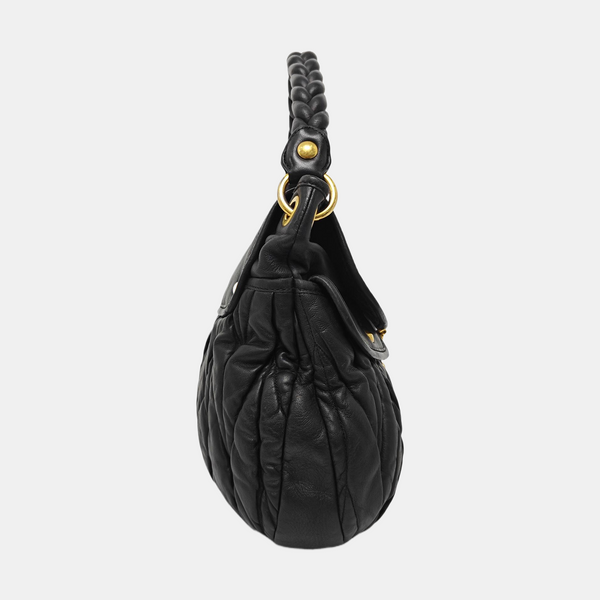 Miu Coffer Quilted Lambskin Black