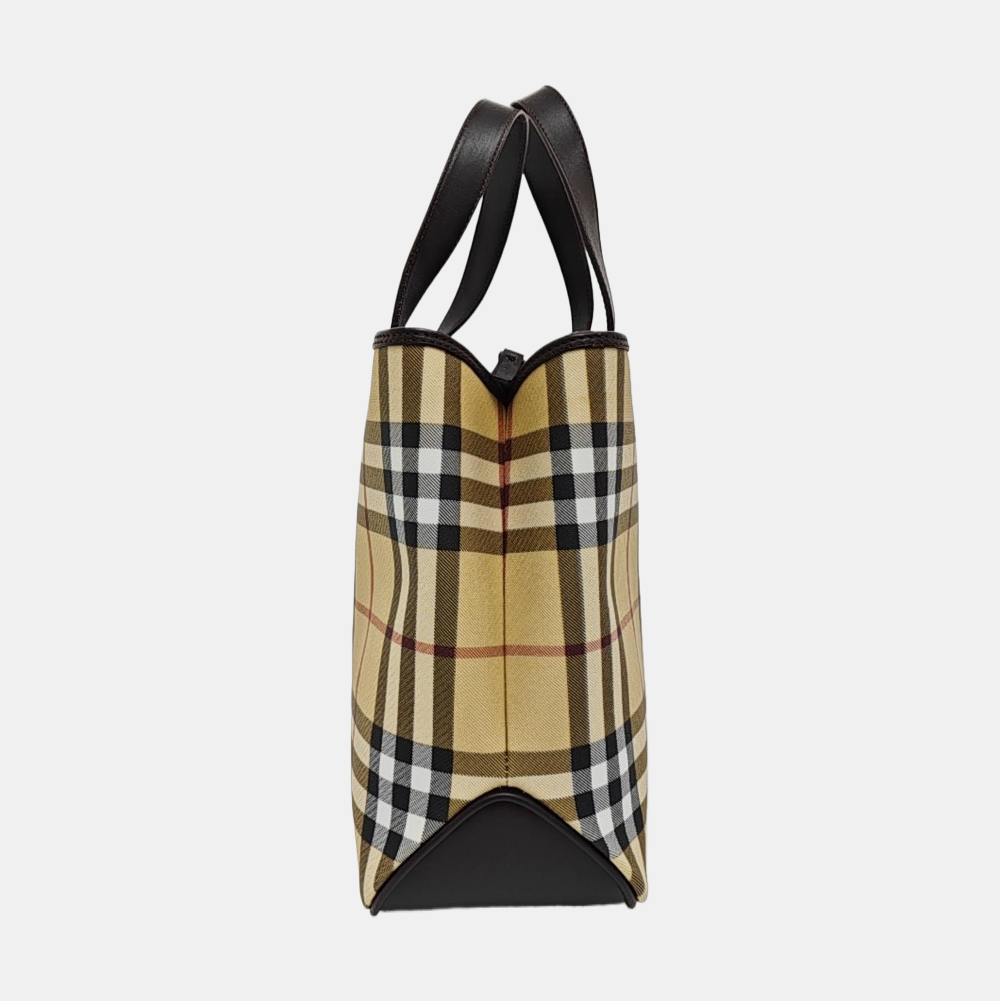 Coated Canvas Tote Bag Beige