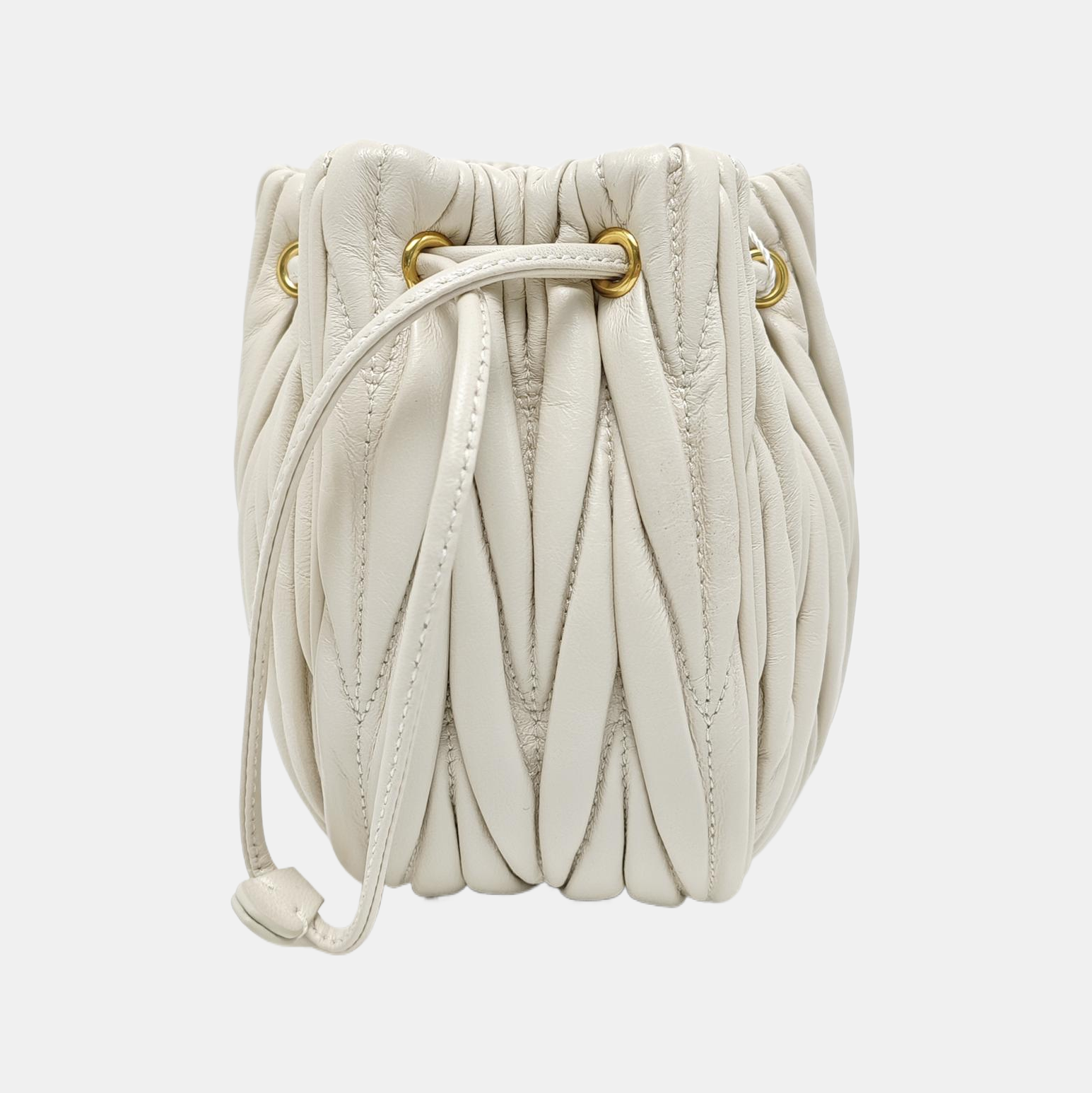 Matelassé Quilted Lambskin White