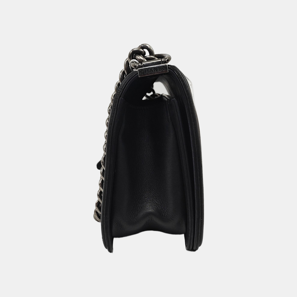 BOY CHANEL Quilted Calfskin Black