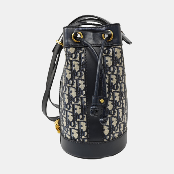 Oblique Canvas Backpack Small Blue