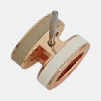Pop H Metal Rose Gold Stud Earrings