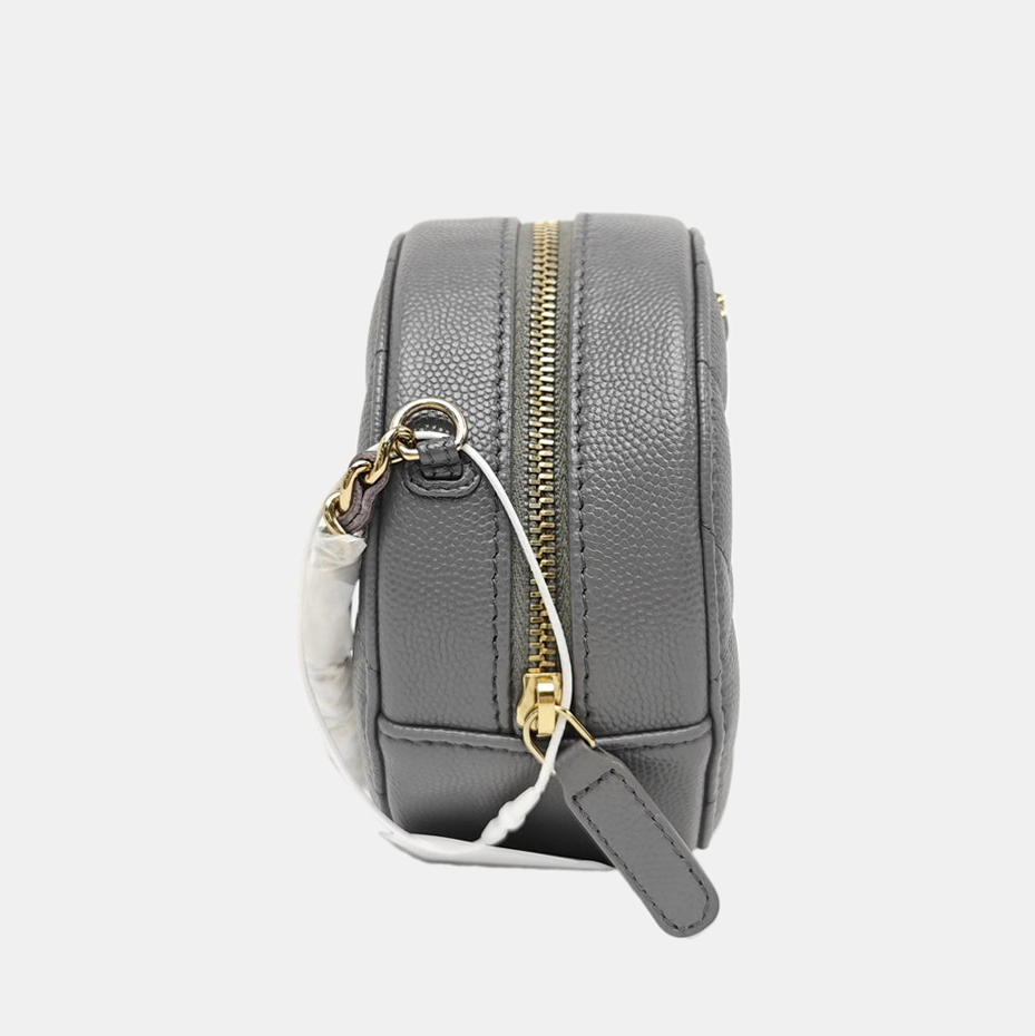 ROUND Quilted Grained Calfskin Gray