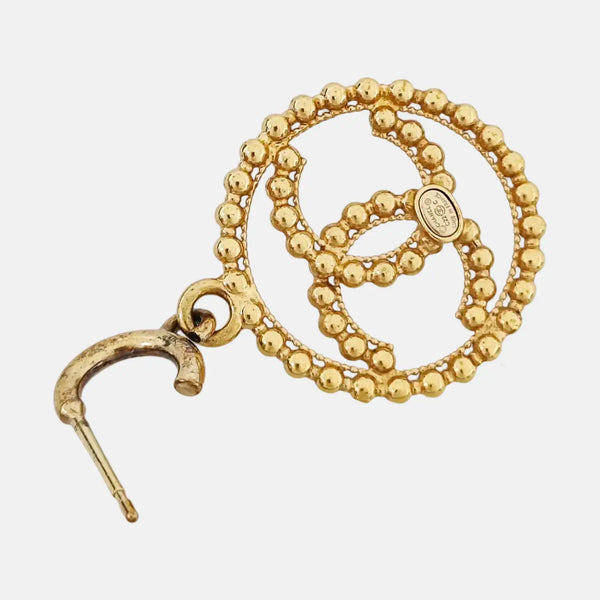 CC Logo Metal Gold Earrings