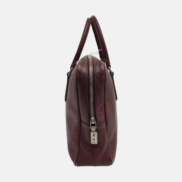 Saffiano Calfskin Top Handle Bag Red