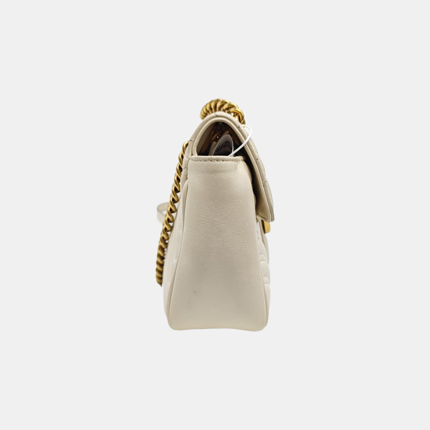 GG Marmont Medium Quilted Calfskin White