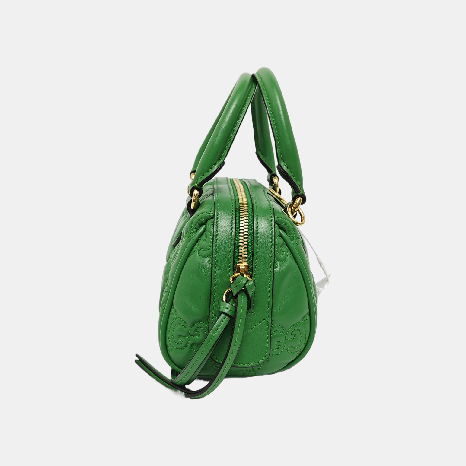 GG Matelassé Mini Monogram Leather Green