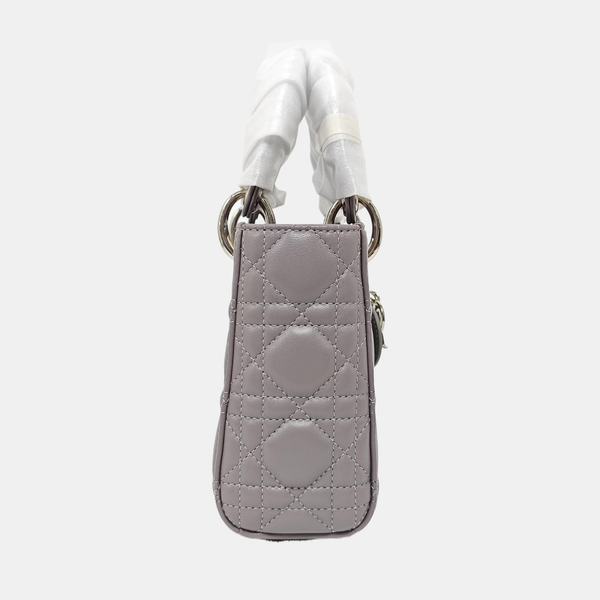 Lady Dior Mini Lambskin Gray