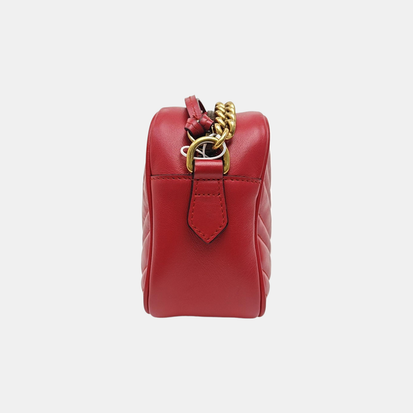 GG Marmont Small Quilted Calfskin Red