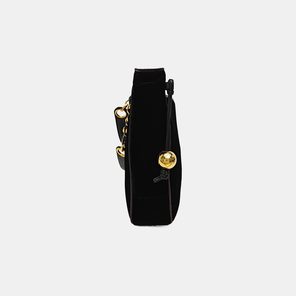 Quilted Fabric Shoulder Bag Black