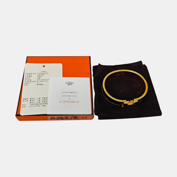 Clic H Metal Black Bangle