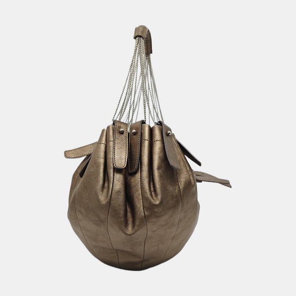 Calfskin Shoulder Bag Gold