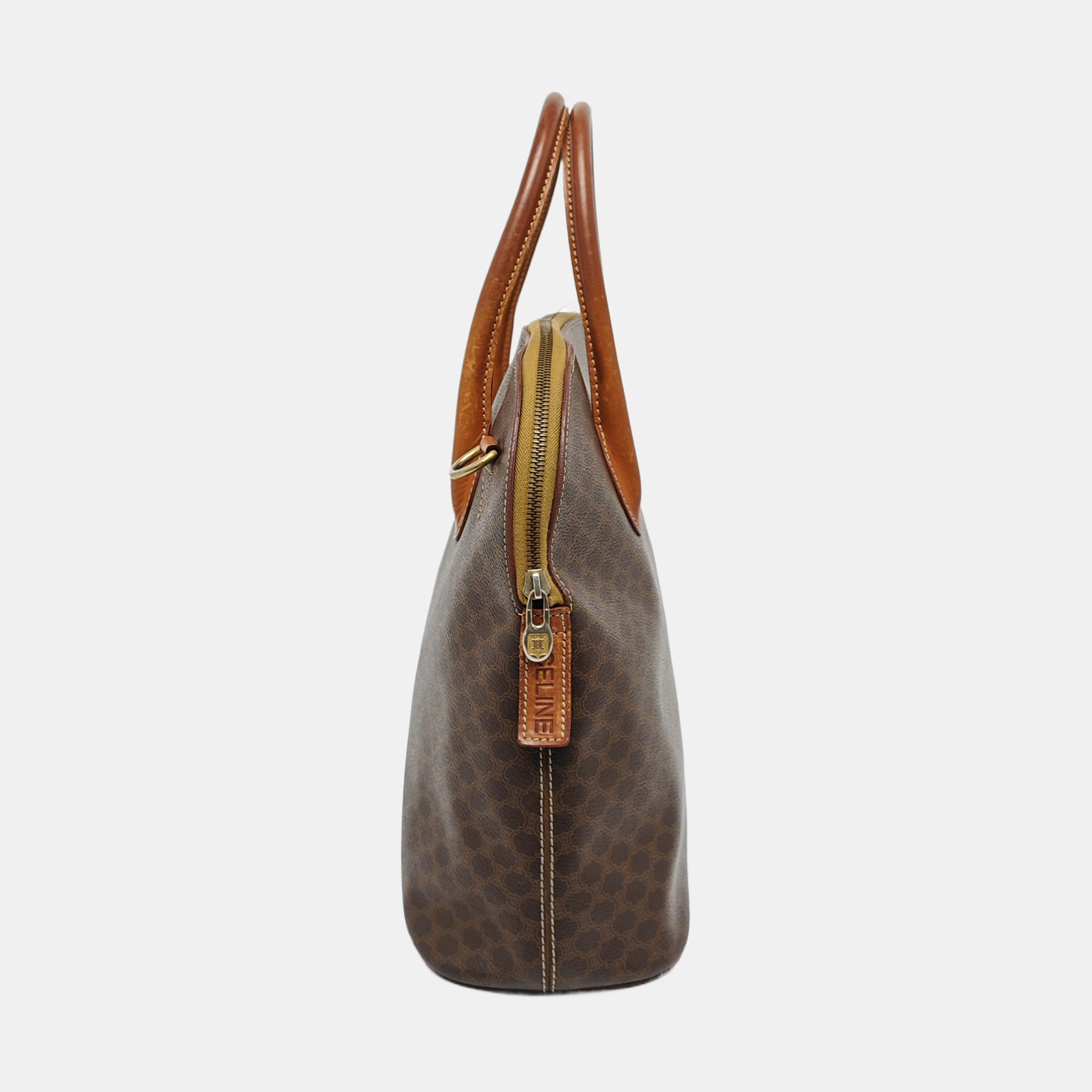 Coated Canvas Tote Bag Brown