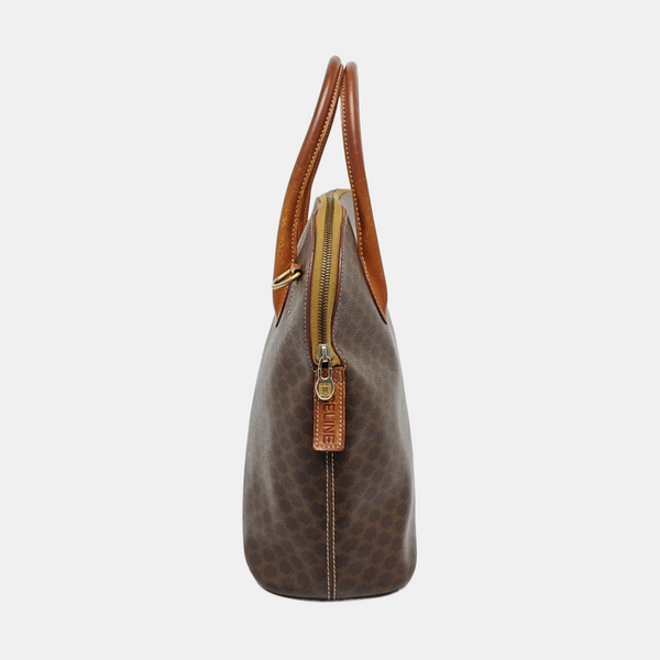 Coated Canvas Tote Bag Brown