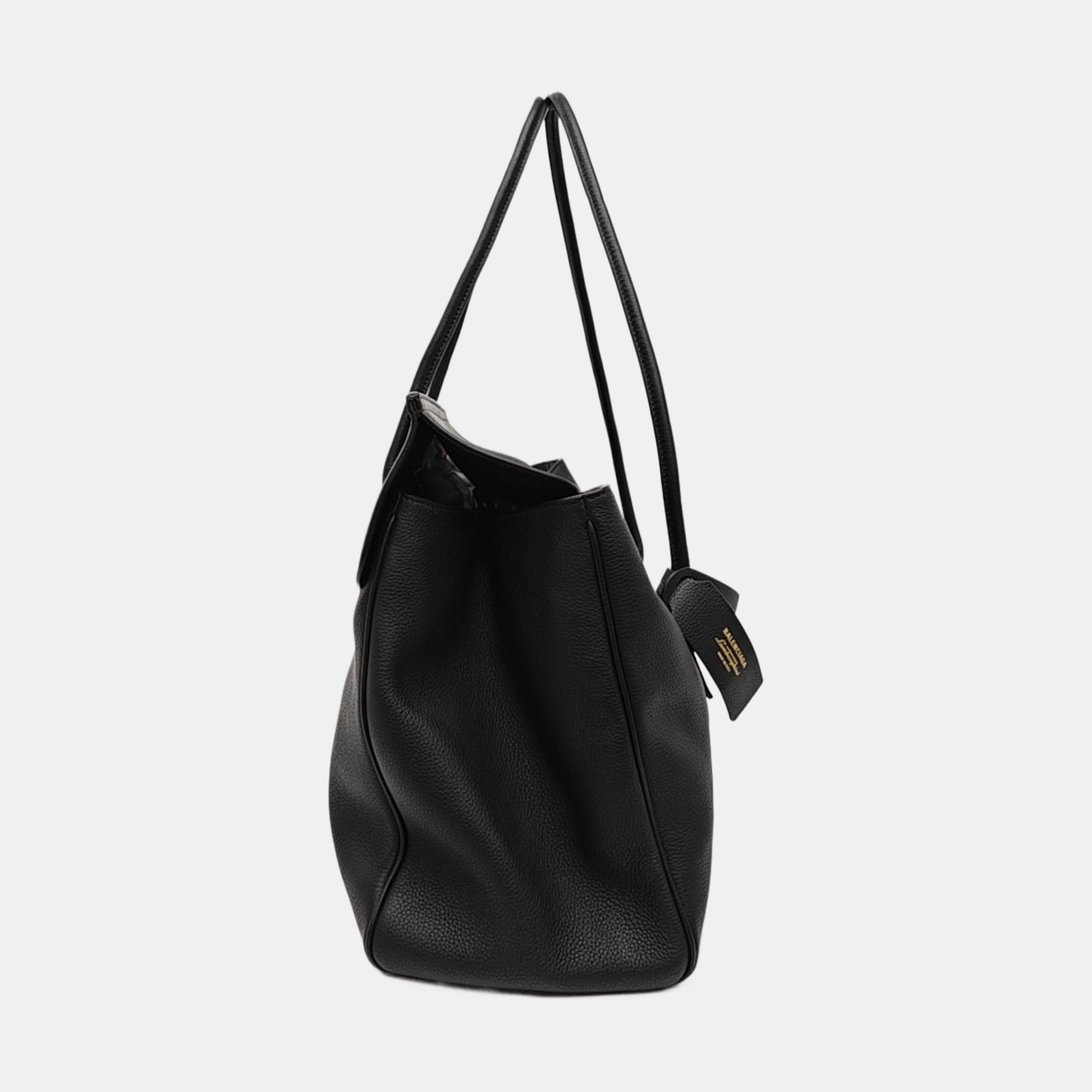 Calfskin Top Handle Bag Black