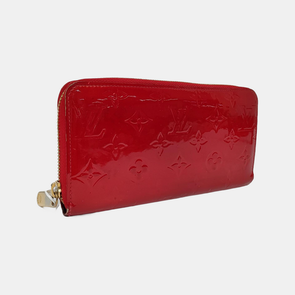 ZIPPY Monogram Patent Calfskin Red Wallet