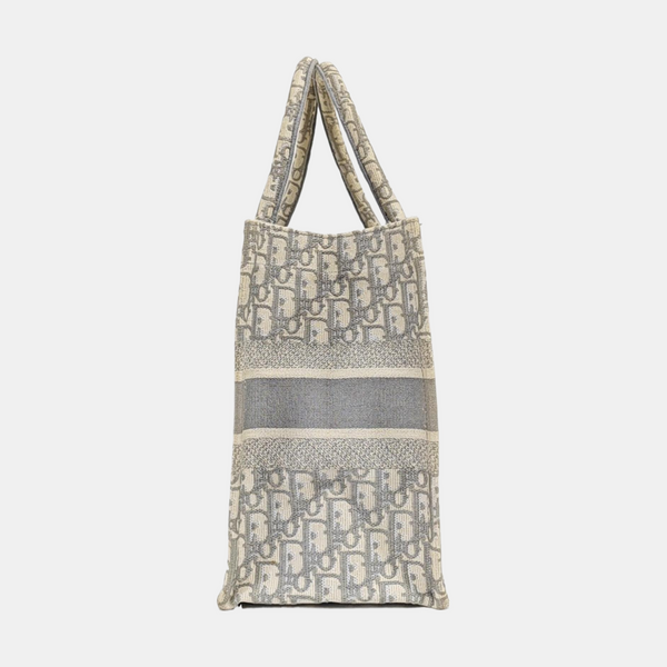 Book Tote Medium Oblique Canvas White